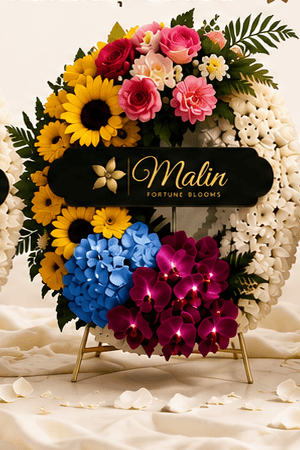 Fresh flower wreath, mixed colors